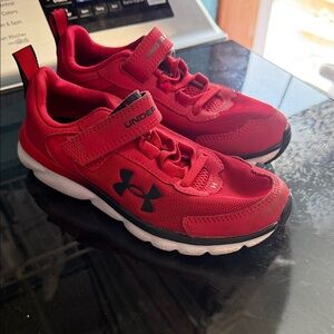 Under Armour Kids Red and Black Slip-On Athletic Sneakers